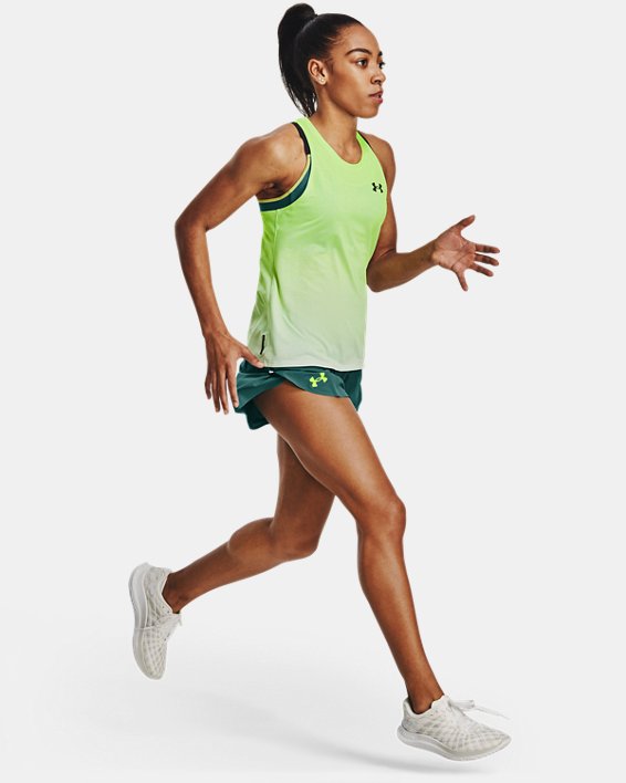 Women's UA RUSH™ Run Singlet, Green, pdpMainDesktop image number 0